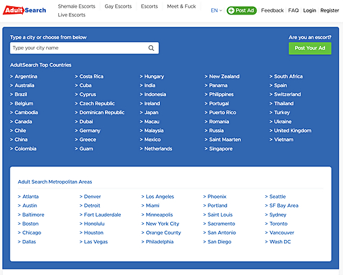 Screenshot of AdultSearch for Full Site Review