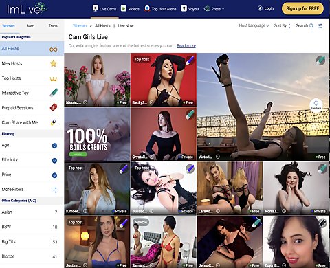 Screenshot of ImLive for Full Site Review