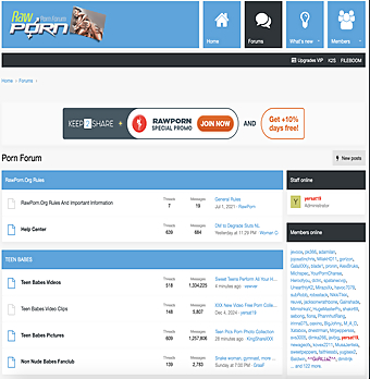 Screenshot of RawPorn for Full Site Review