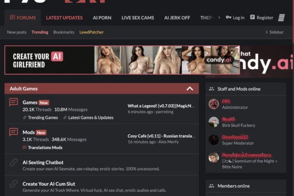 Screenshot of F95Zone for Full Site Review