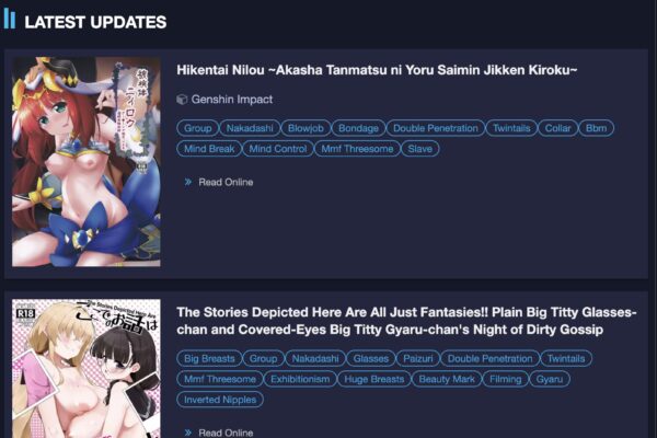 Screenshot of HentaiFC for Full Site Review
